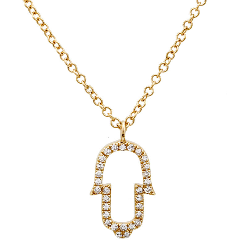 White gold hamsa on sale necklace